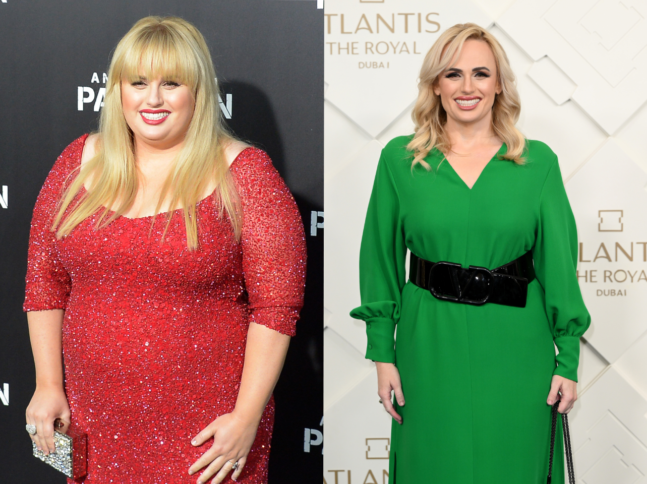 Rebel Wilson vor und nach der Gewichtsabnahme | Quelle: Getty Images