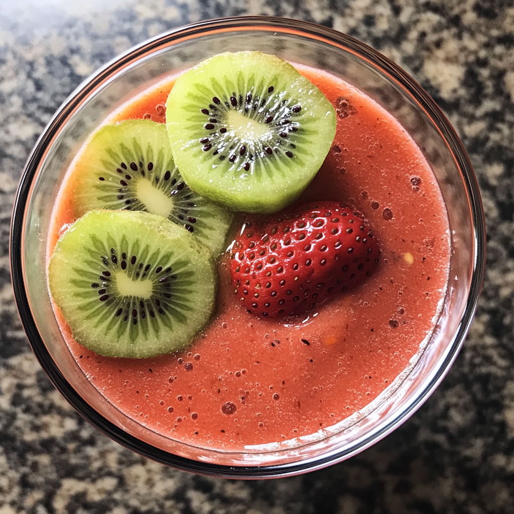 Eine Nahaufnahme eines Smoothies | Quelle: Midjourney