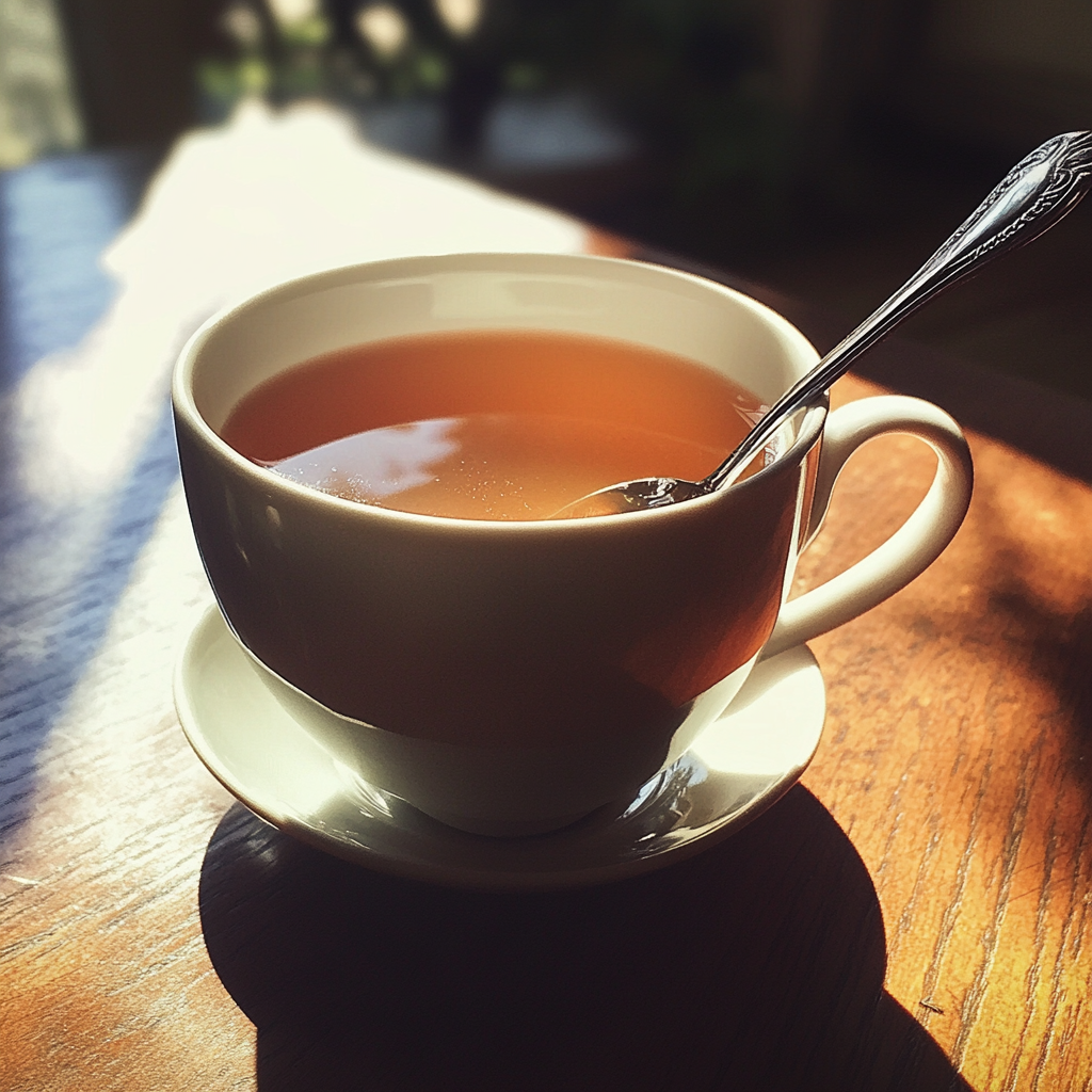 Eine Tasse Tee auf einem Tisch | Quelle: Midjourney