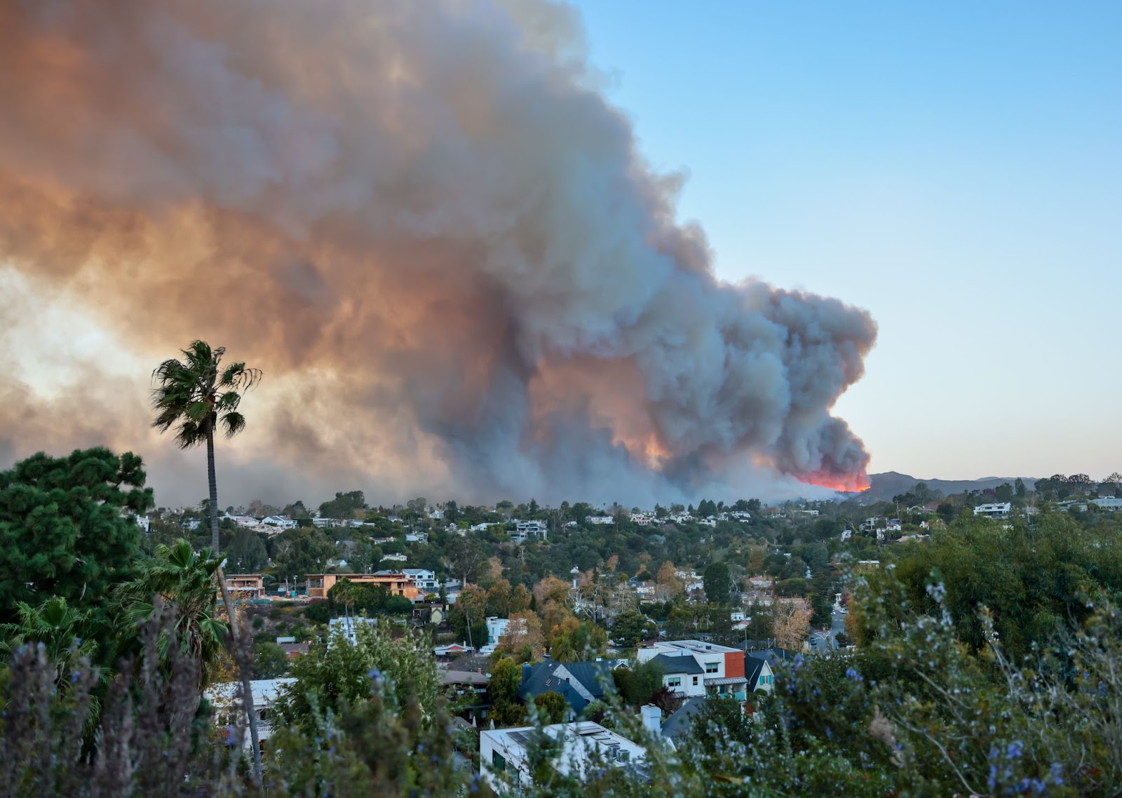 Rauch füllt den Himmel, gesehen vom Stadtteil Pacific Palisades in Los Angeles, Kalifornien, am 7. Januar 2025. | Quelle: Getty Images