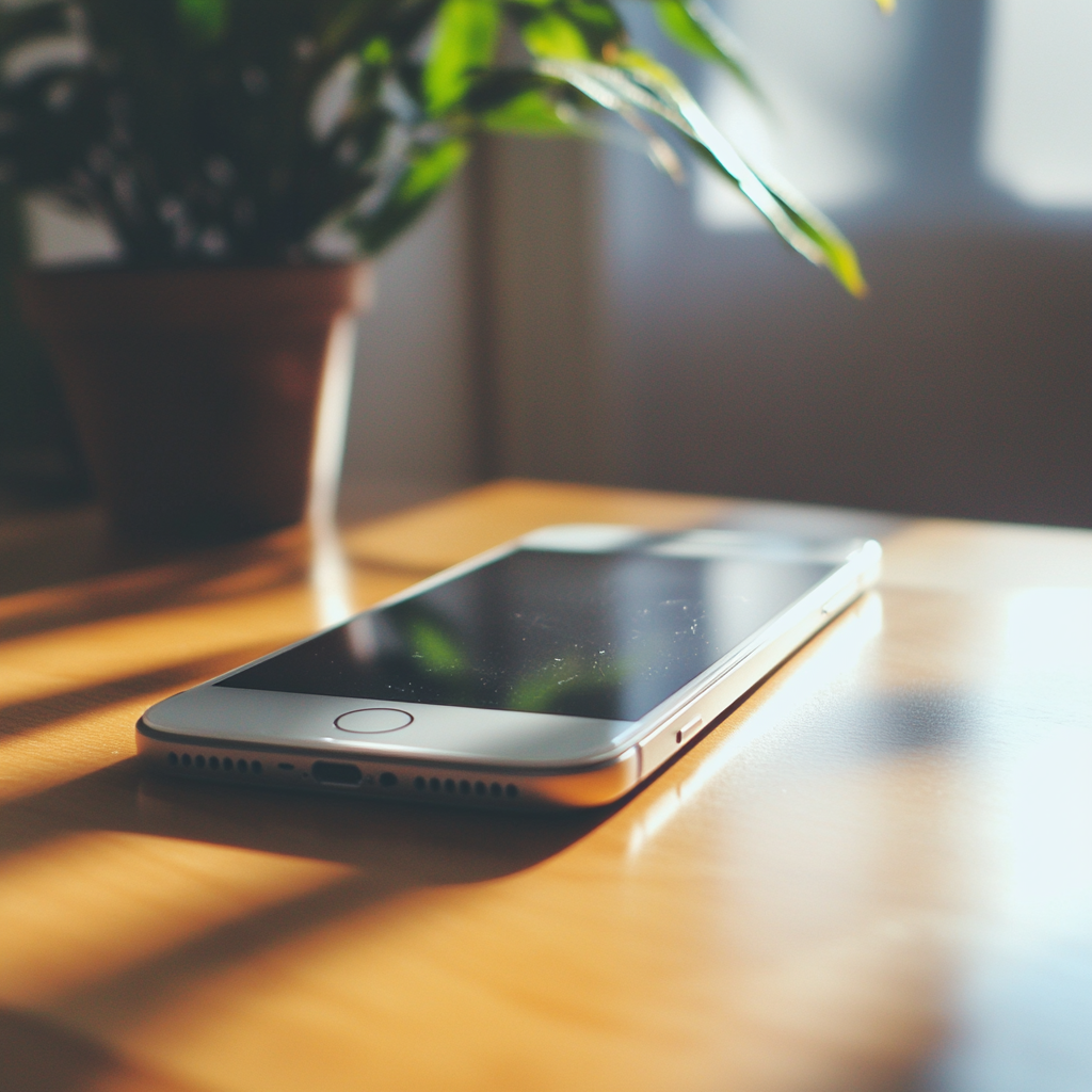 Ein Telefon auf einem Tisch | Quelle: Midjourney