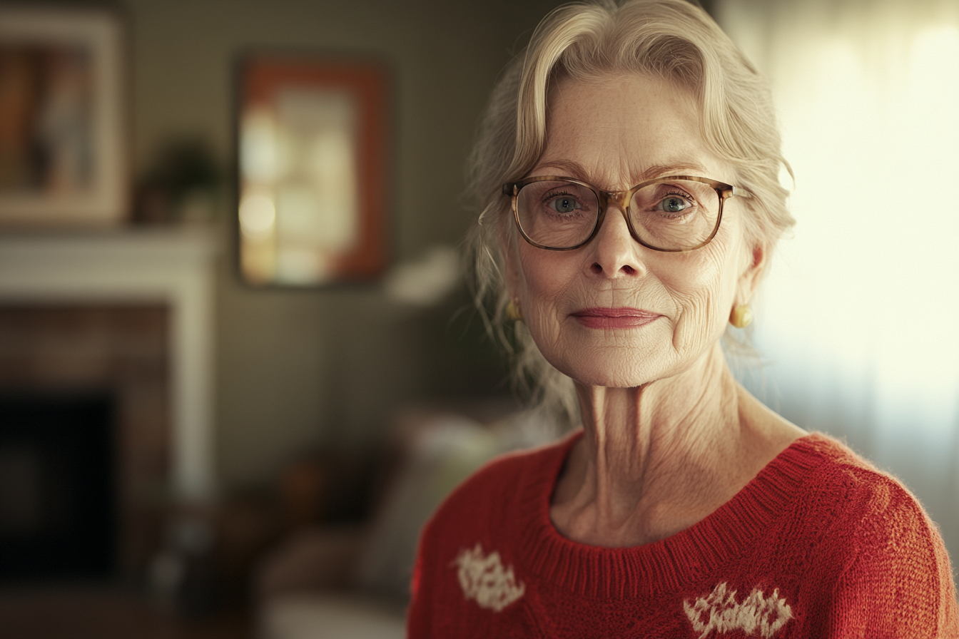 Eine Frau steht in ihrem Wohnzimmer | Quelle: Midjourney
