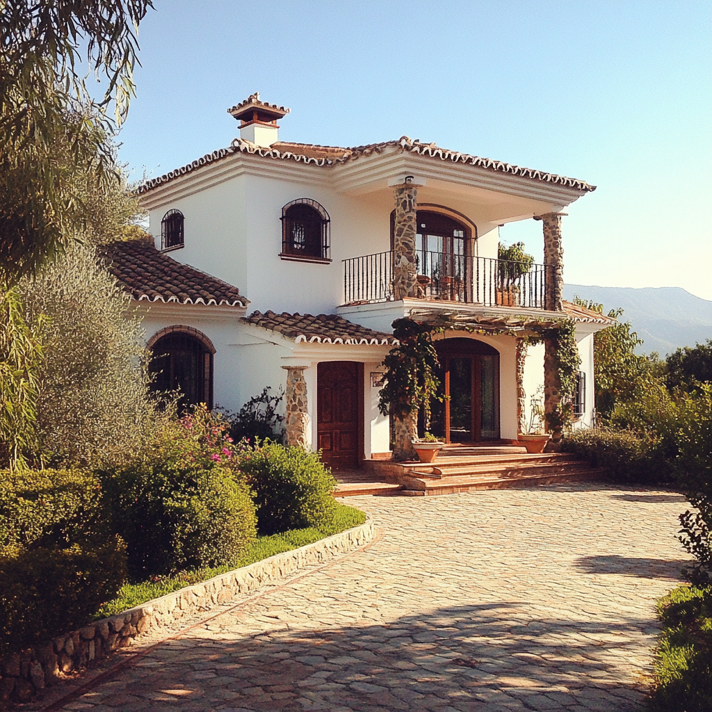 Das Äußere einer spanischen Villa | Quelle: Midjourney