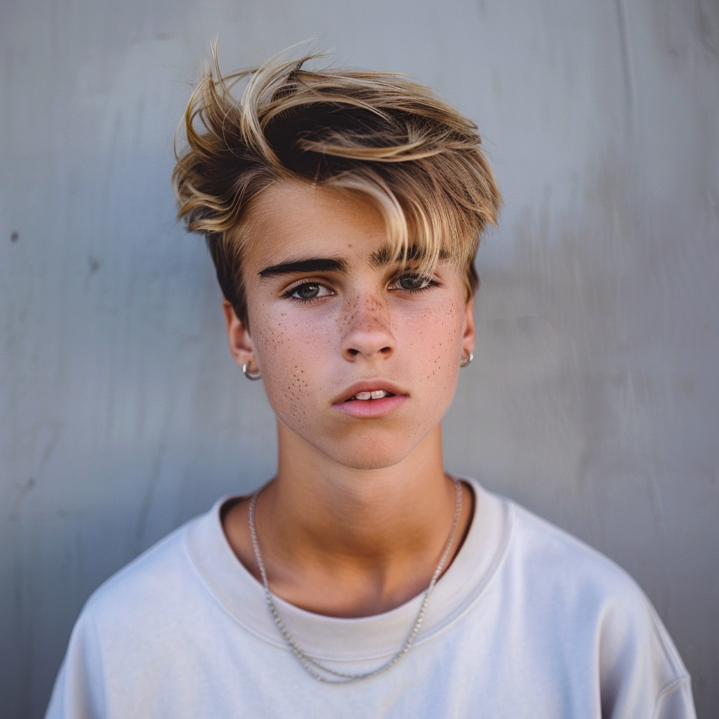 Spekulatives Bild, wie der Sohn von Justin und Hailey Bieber mit 15 Jahren aussehen wird, via KI | Quelle: Midjourney