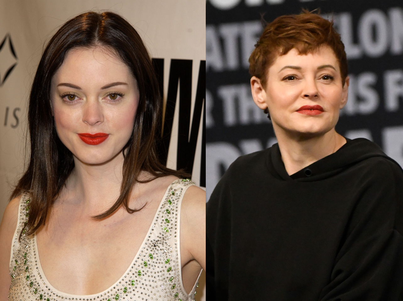 Rose McGowan im Jahr 2002 | Rose McGowan im Jahr 2024 | Quelle: Getty Images