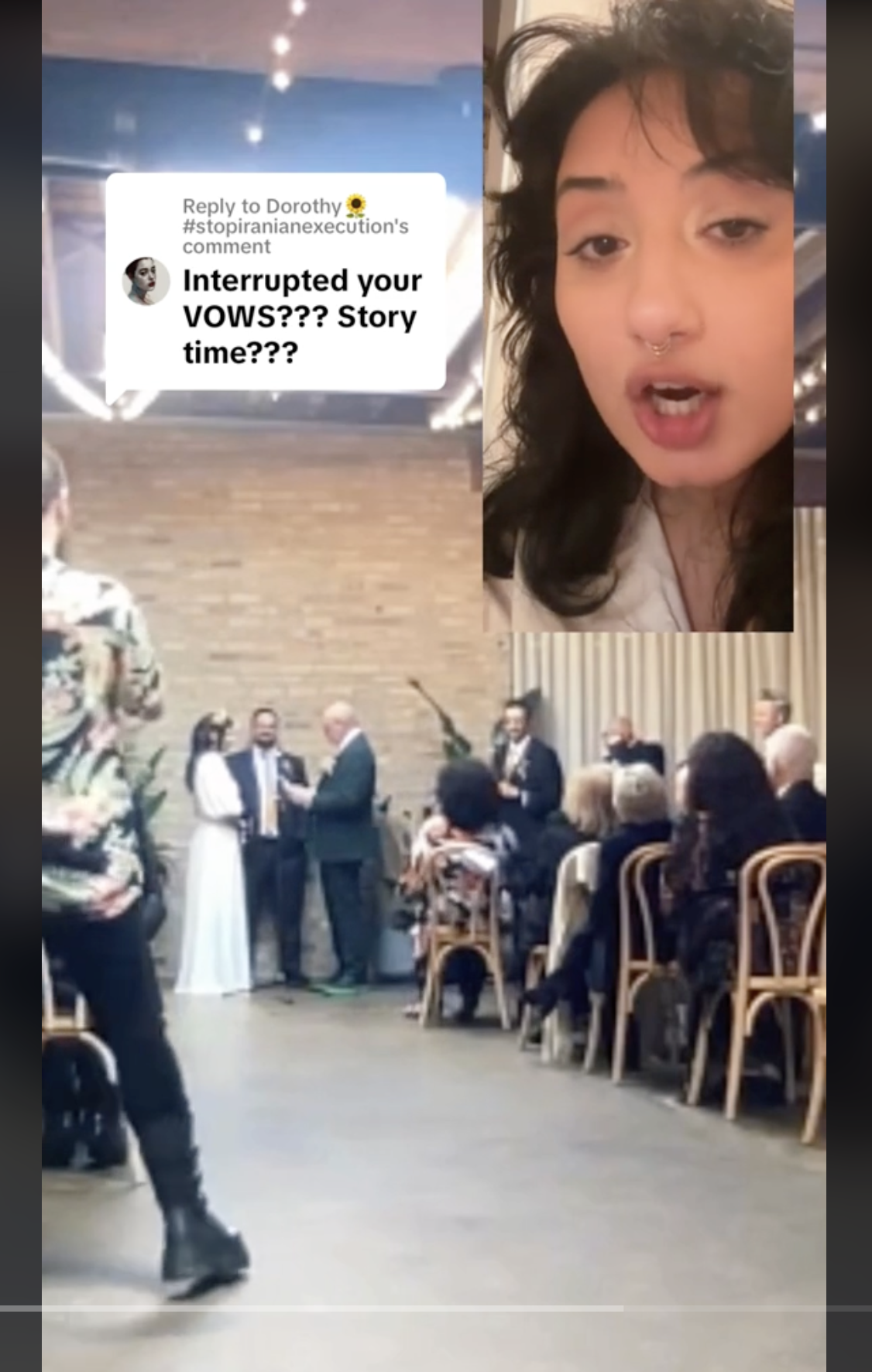 Stasia teilte Videoaufnahmen von ihrem Hochzeitstag, die ihren Ehemann und andere Gäste zeigen, darunter auch ihre Schwiegermutter, wie in einem Video vom 19. Oktober 2023 zu sehen ist | Quelle: TikTok/stasiasvcks