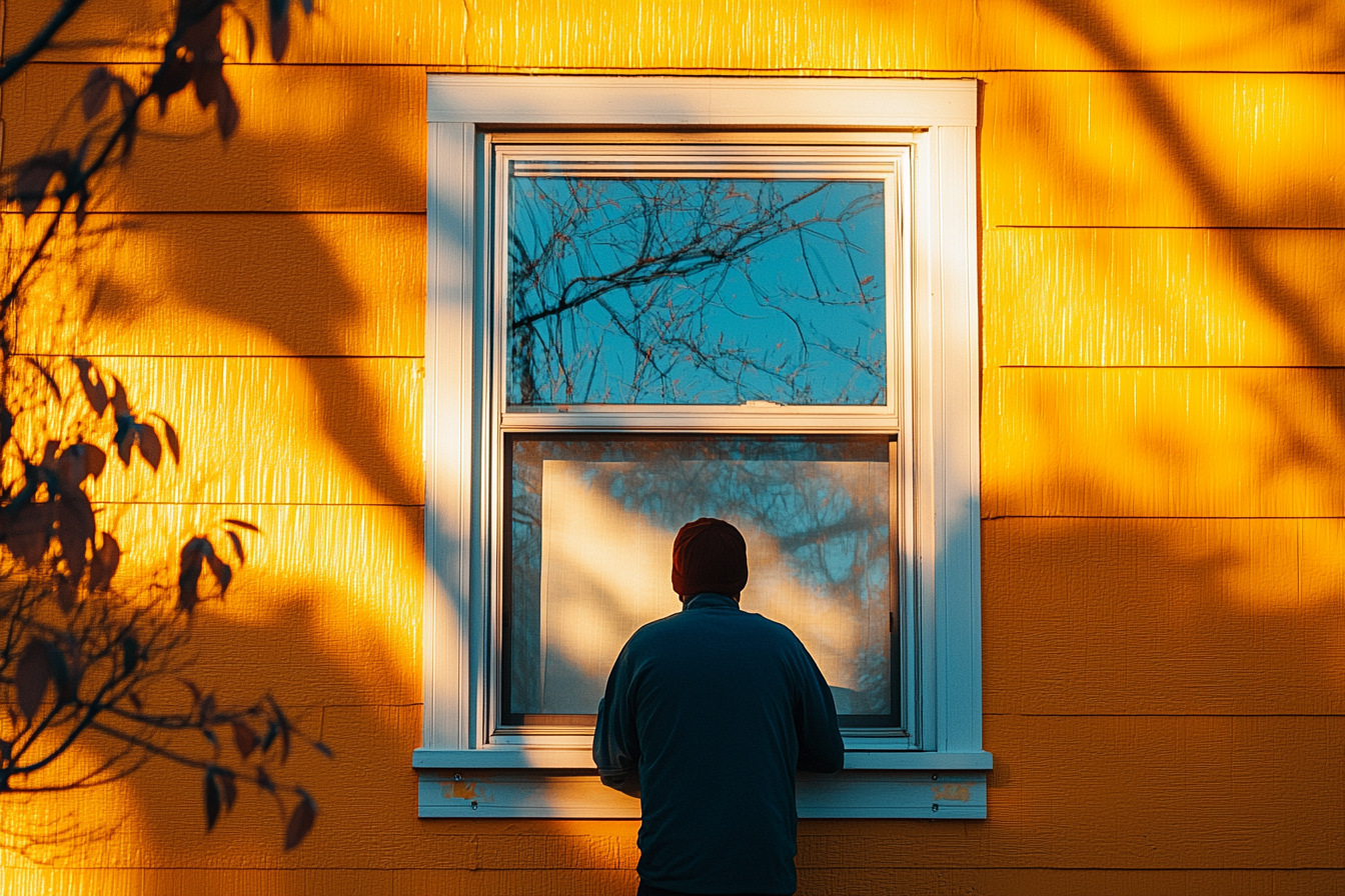 Ein Mann späht durch ein Fenster | Quelle: Midjourney