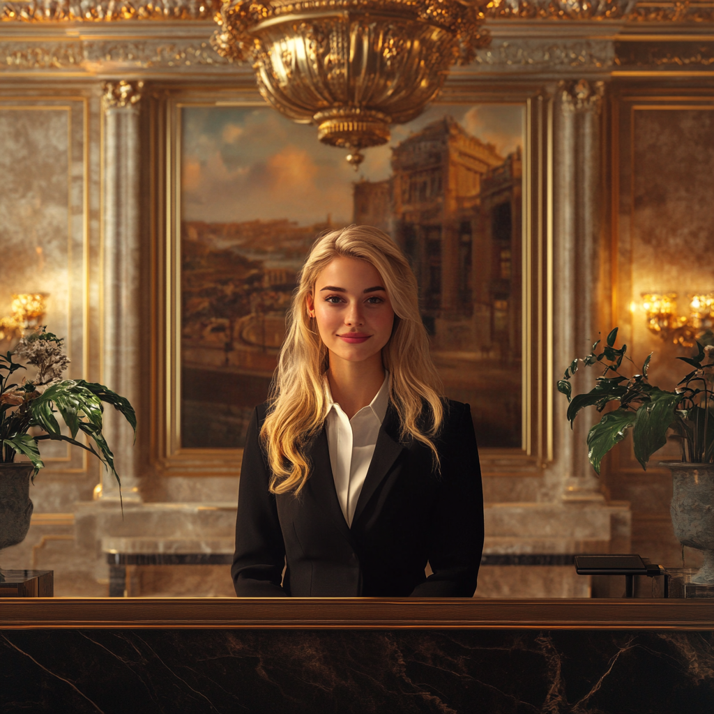 Eine Hotelmanagerin an der Rezeption | Quelle: Pexels