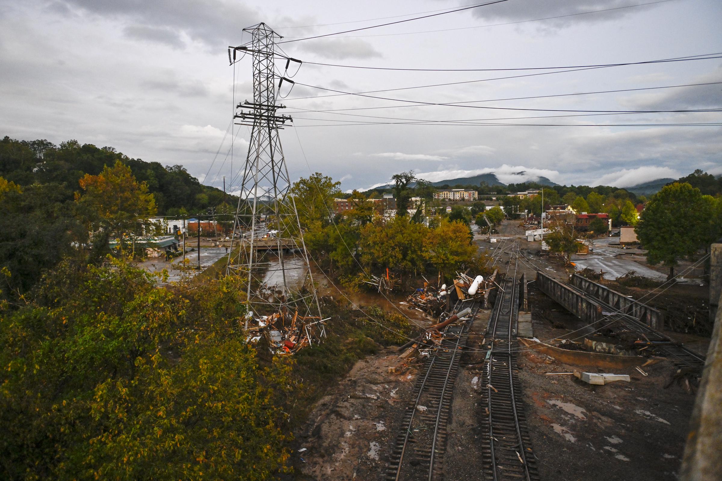 Die Folgen des Hurrikans Helene in Asheville, North Carolina am 30. September 2024 | Quelle: Getty Images