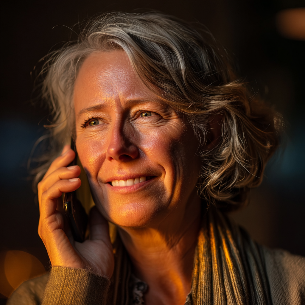 Eine Frau spricht am Telefon | Quelle: Midjourney