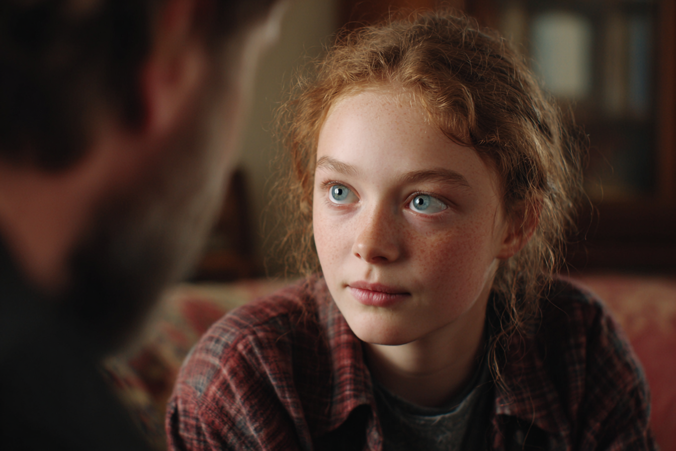 Ein Mädchen sieht einen Mann an | Quelle: Midjourney