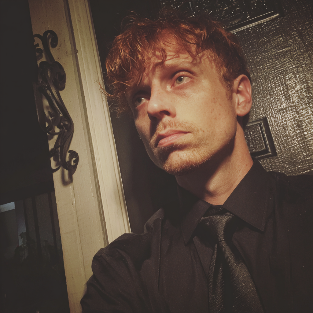 Ein Mann lehnt an einer Haustür | Quelle: Midjourney