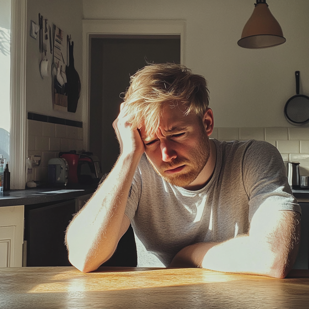 Um homem sentado à mesa | Fonte: Midjourney