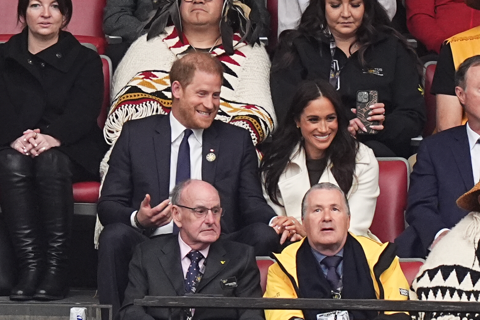 Der Herzog und die Herzogin von Sussex während der Eröffnungszeremonie der Invictus Games 2025 am BC Place am 8. Februar in Vancouver, British Columbia, Kanada. | Quelle: Getty Images