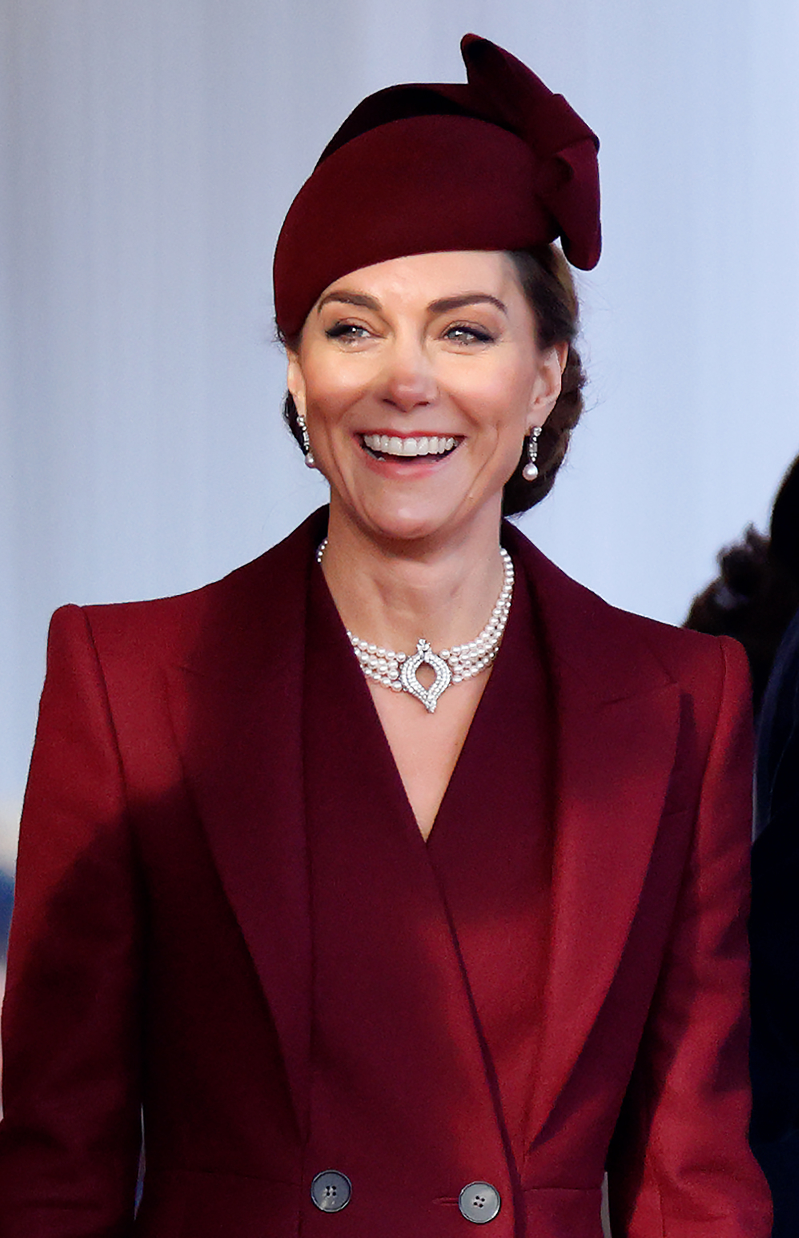 Prinzessin Catherine bei der feierlichen Begrüßung des Amirs des Staates Katar auf der Horse Guards Parade in London, England am 3. Dezember 2024 | Quelle: Getty Images