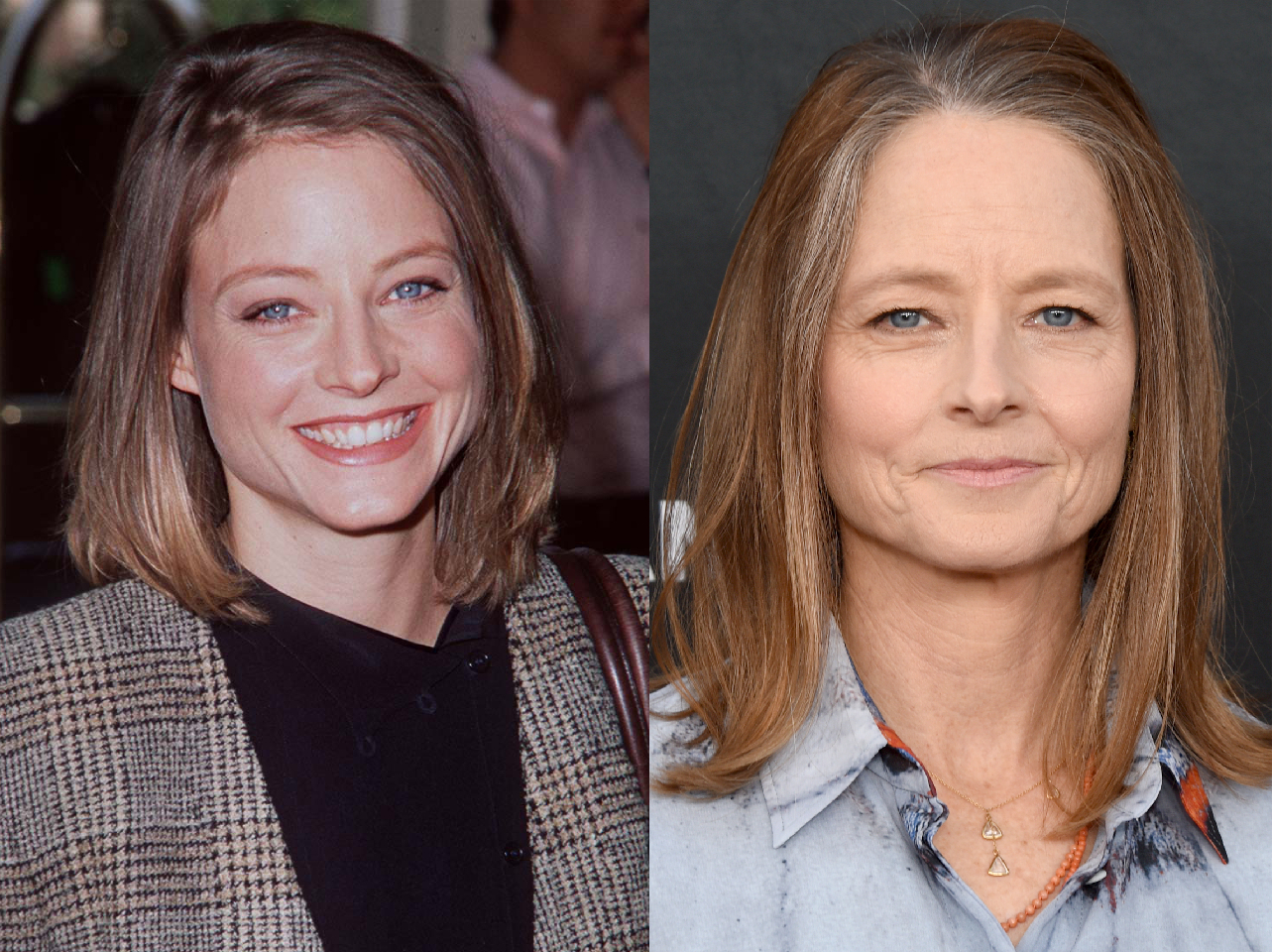 Jodie Foster im Jahr 1995 | Jodie Foster im Jahr 2023 | Quelle: Getty Images