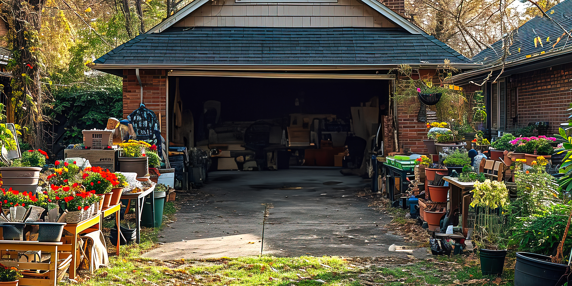 Eine geöffnete Garage | Quelle: Freepik