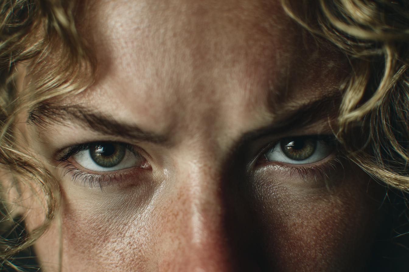 Eine Frau mit einem wütenden Blick in ihren Augen | Quelle: Midjourney