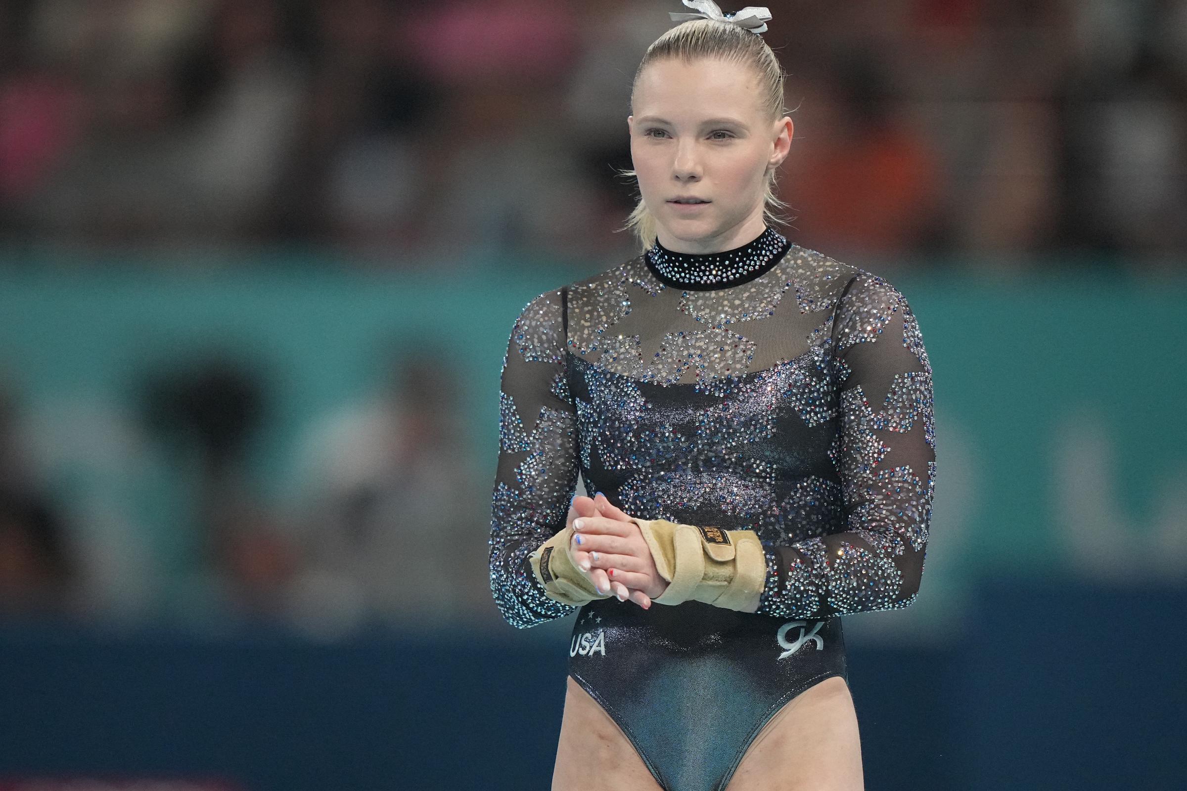 Jade Carey beim Turnen während der Qualifikation der Frauen in Paris, Frankreich am 28. Juli 2024 | Quelle: Getty Images