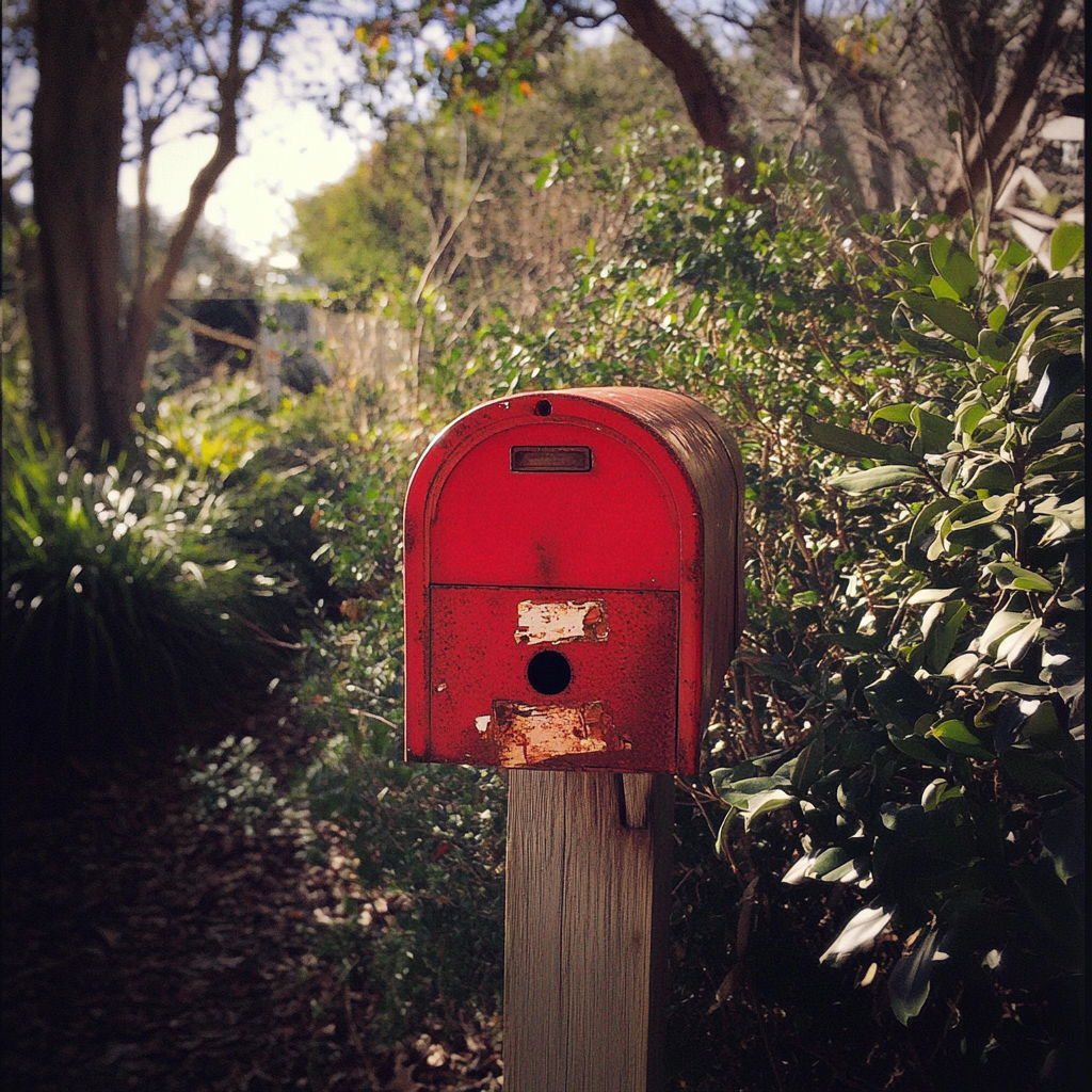 Ein roter Briefkasten | Quelle: Midjourney