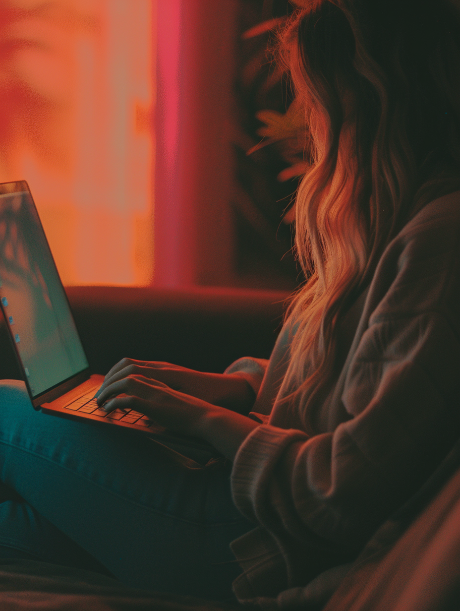 Eine Frau, die einen Laptop benutzt | Quelle: Midjourney