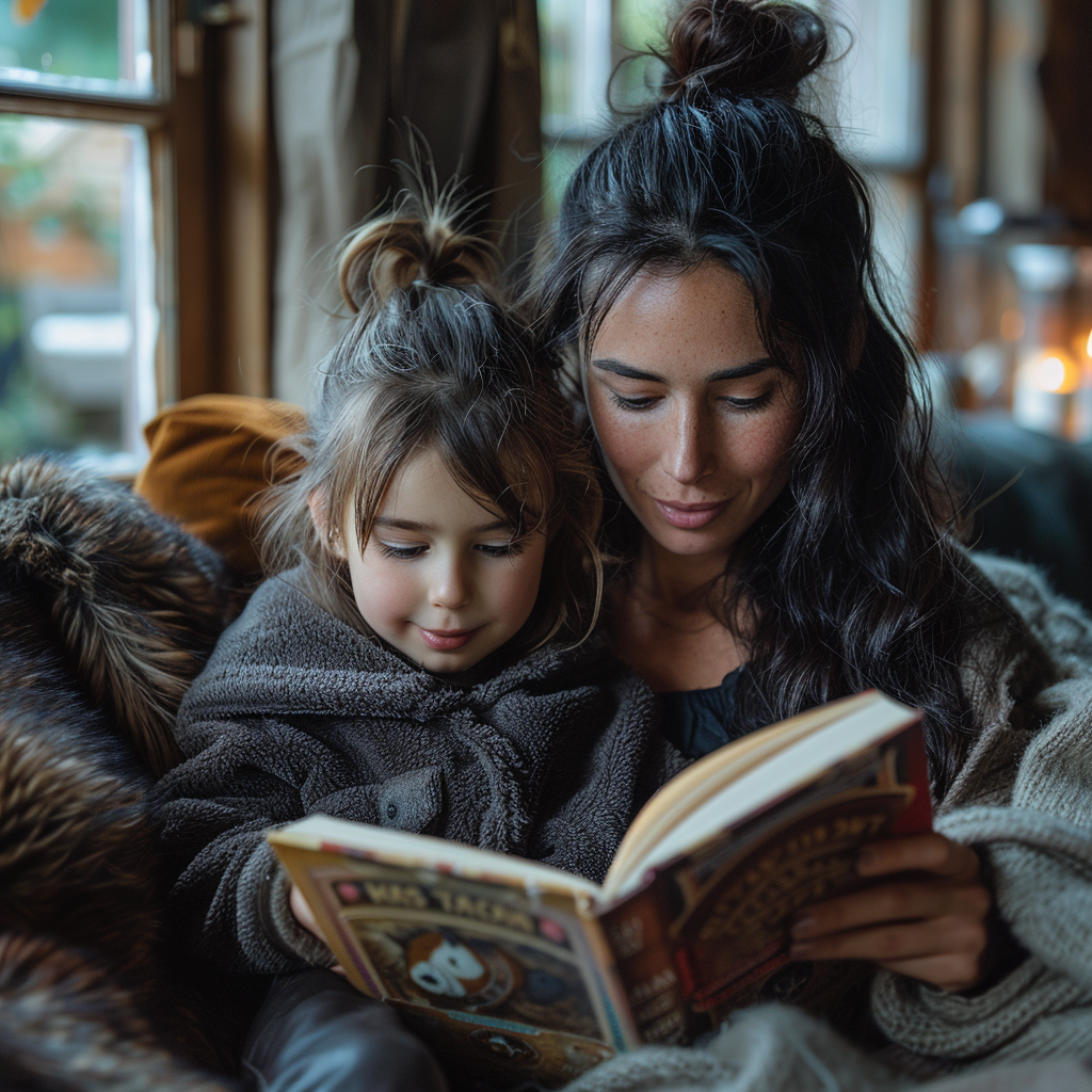 Daniella und Amelia lesen ein Buch | Quelle: Midjourney