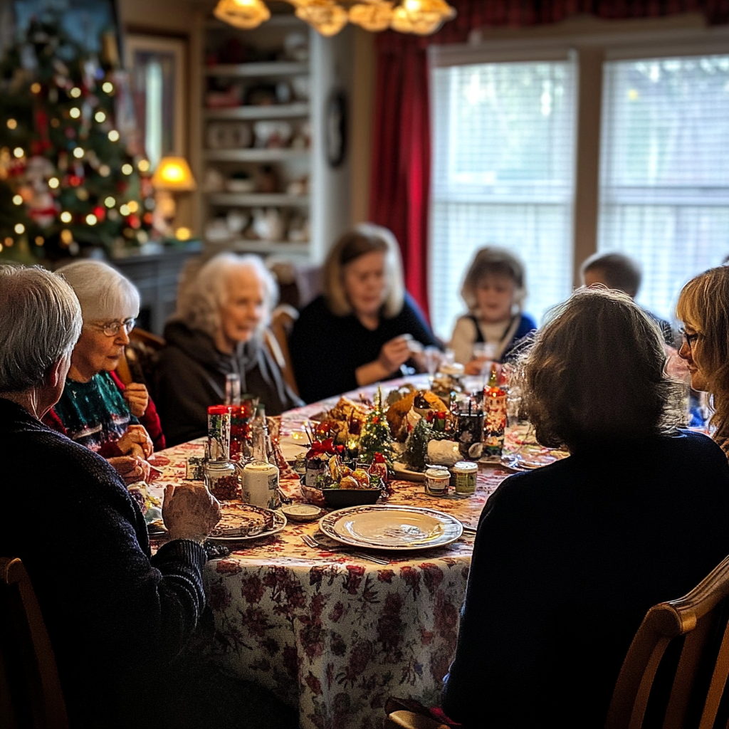 Familie beim Weihnachtsfest | Quelle: Midjourney