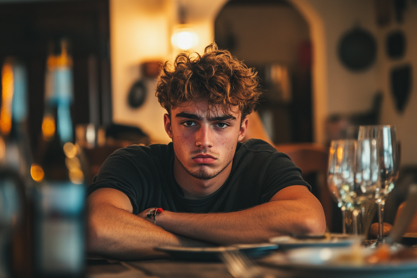 Ein junger Mann mit wütendem Blick | Quelle: Midjourney