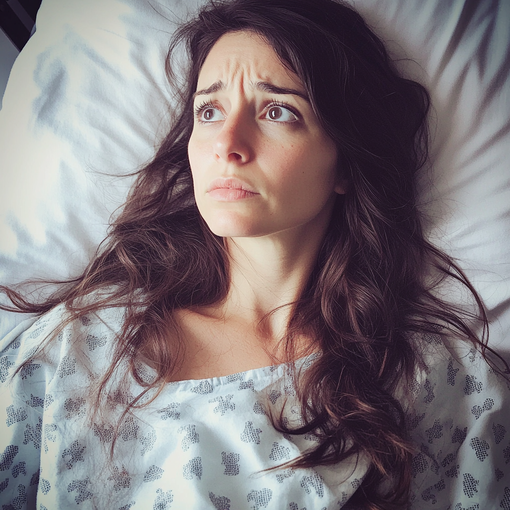 Eine Frau, die in einem Krankenhausbett liegt | Quelle: Midjourney