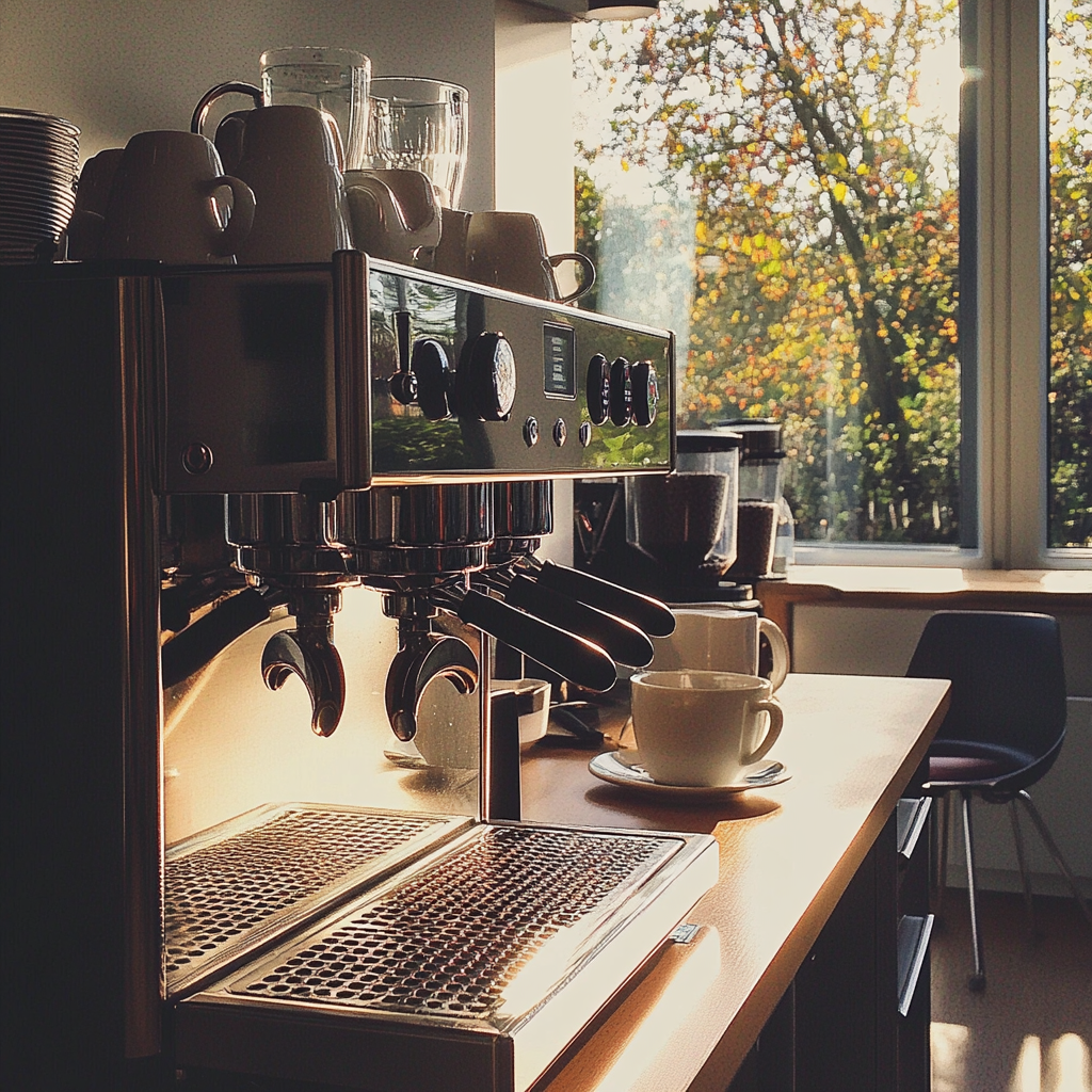 Eine Kaffeemaschine in einem Büro | Quelle: Midjourney