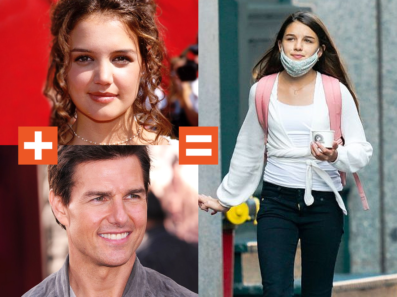 Eine Collage von Katie Holmes, Tom Cruise und Suri Cruise | Quelle: Getty Images