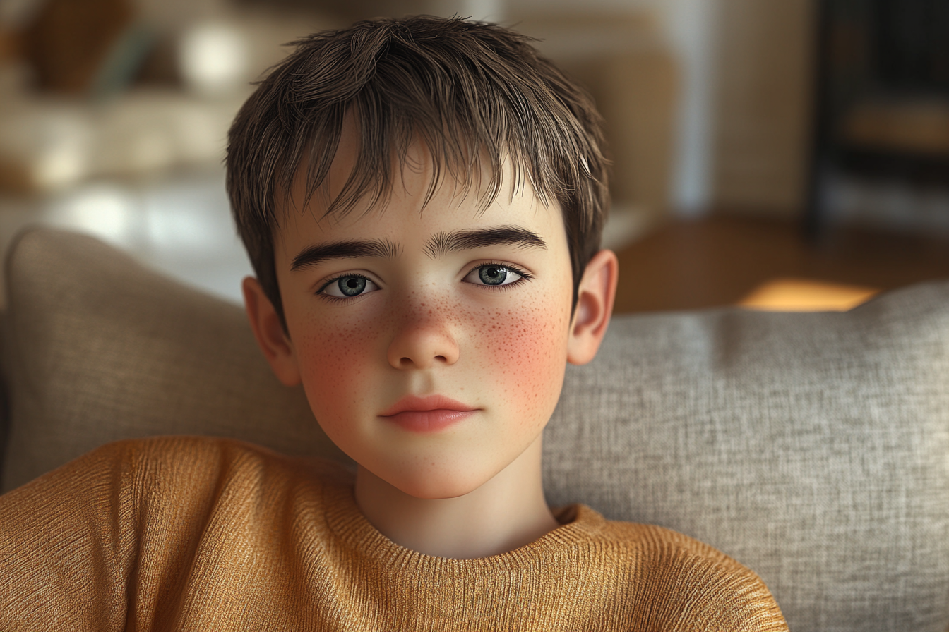 Ein Junge, der geradeaus schaut | Quelle: Midjourney