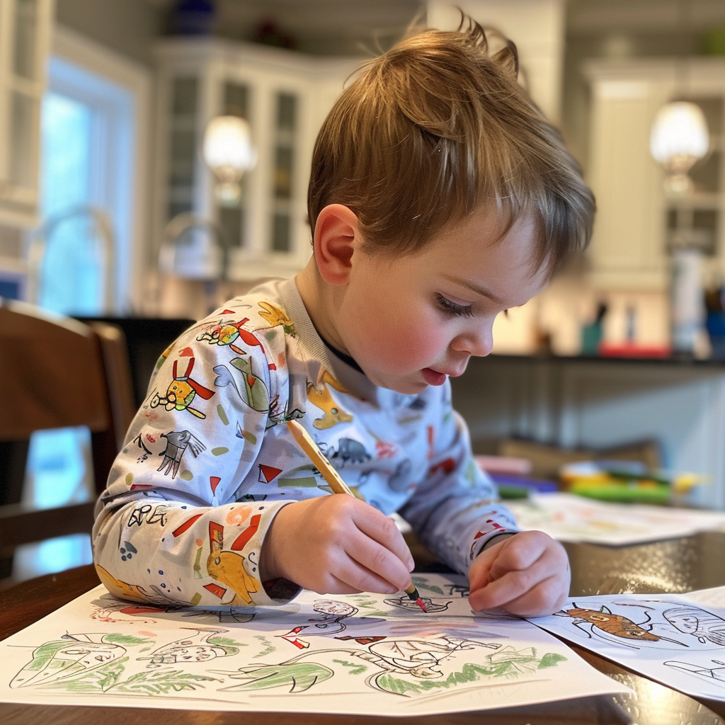 Kleiner Junge malt Bilder | Quelle: Midjourney
