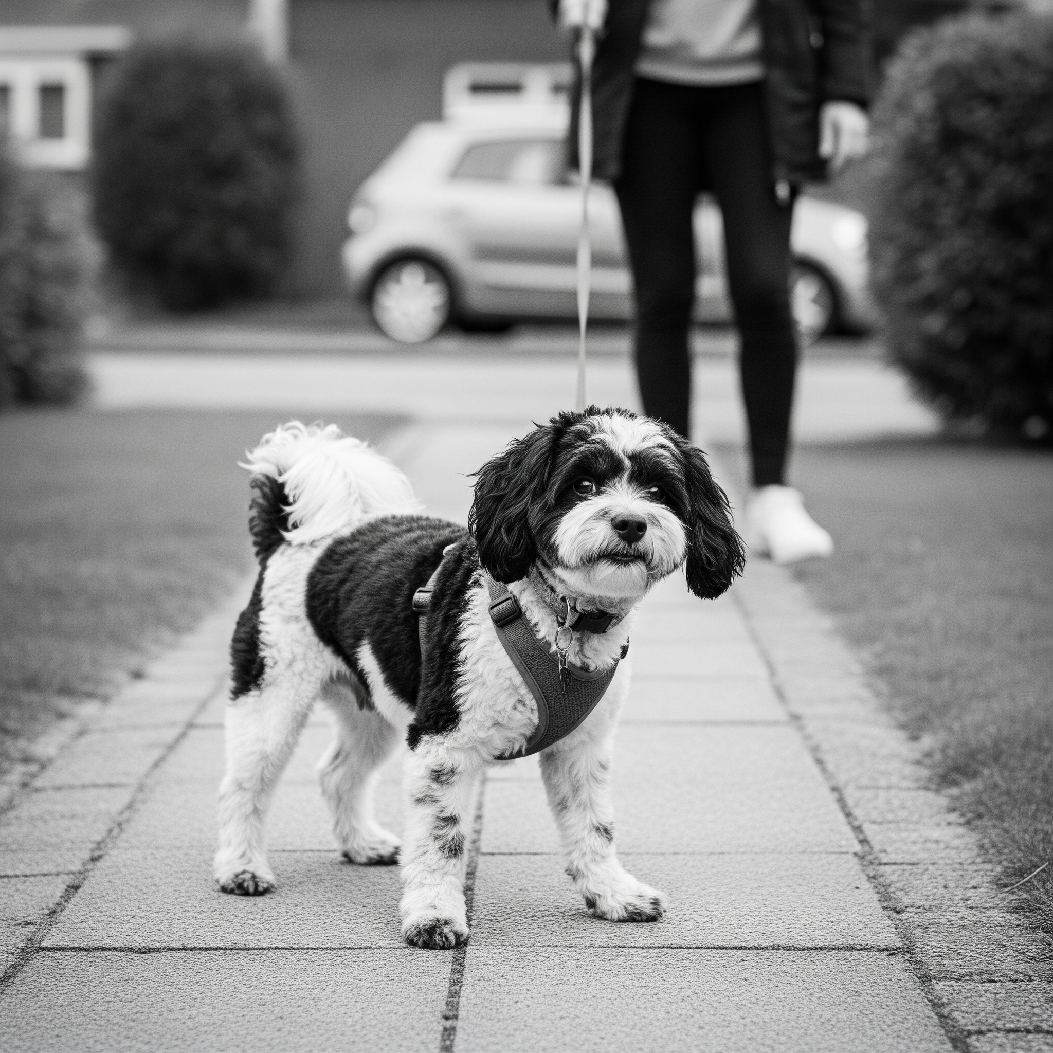 Ein Hund, der sich gegen seine Leine stemmt | Quelle: Gemini