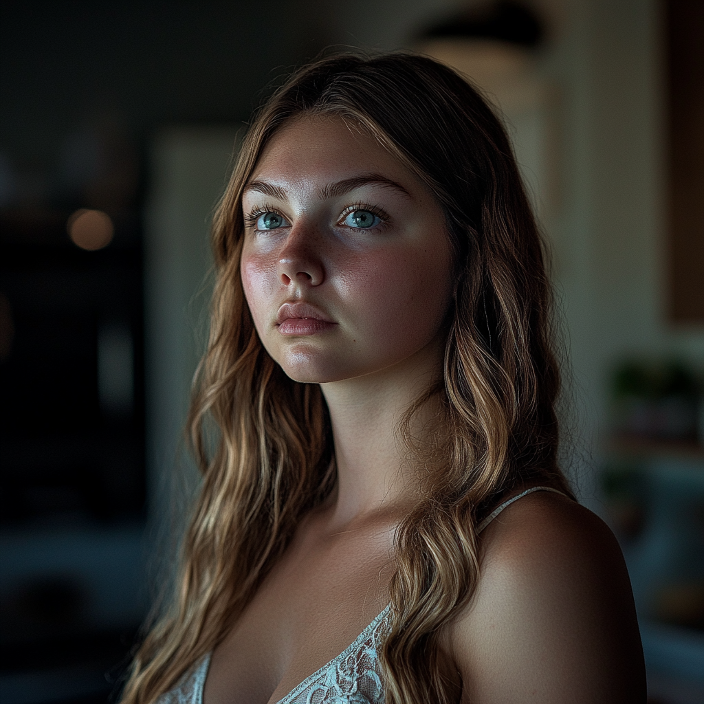 Eine aufgebrachte Frau, die wegschaut | Quelle: Midjourney