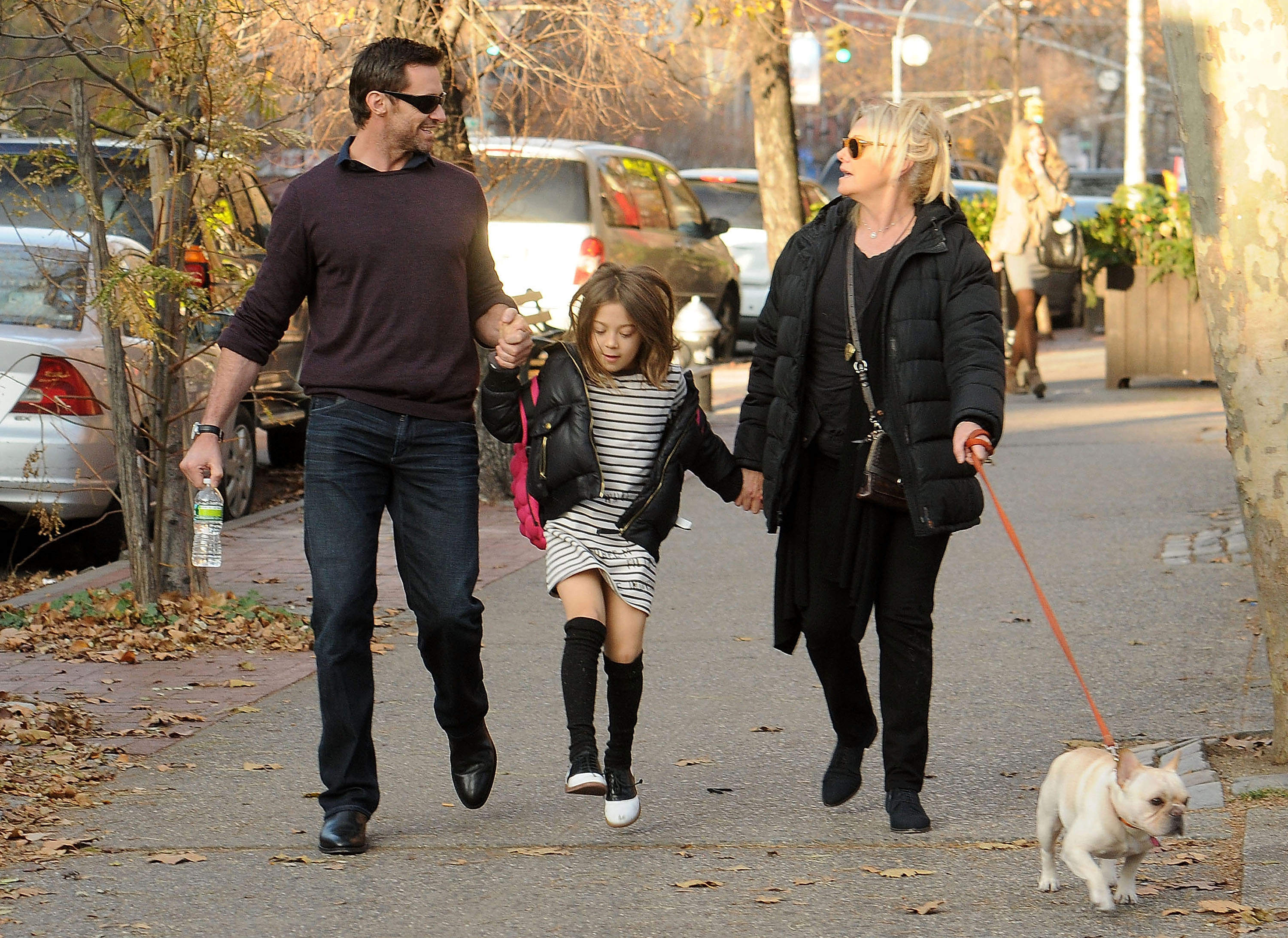 Hugh Jackman, Ava, Deborra-Lee Furness und Peaches werden am 3. Dezember 2012 in New York City gesehen | Quelle: Getty Images