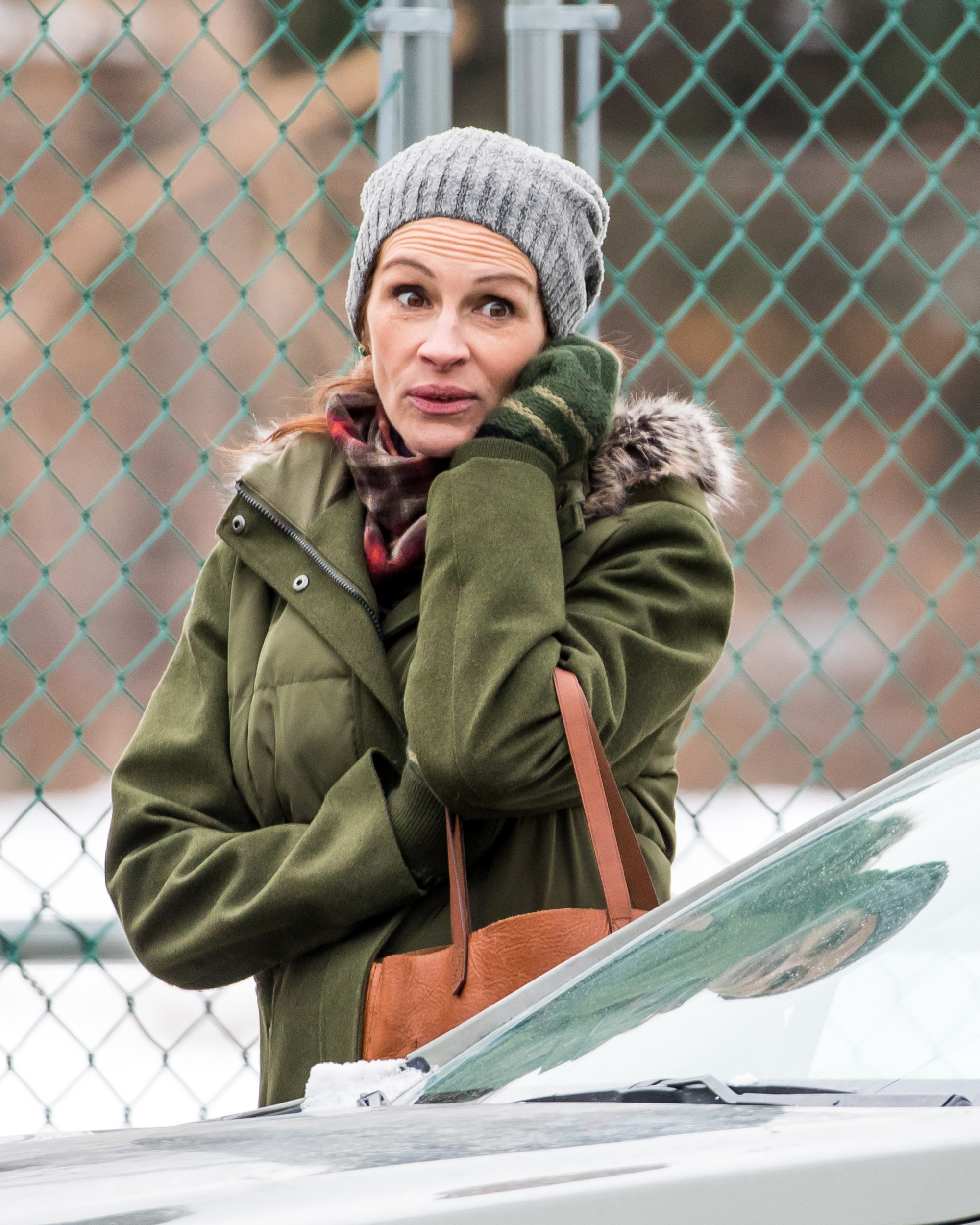 Julia Roberts bei den Dreharbeiten zu "Ben Is Back" am 8. Januar 2018 in New York | Quelle: Getty Images