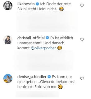 Promi-Kommentare unter Pochers Video. I Quelle: instagram.com/oliverpocher