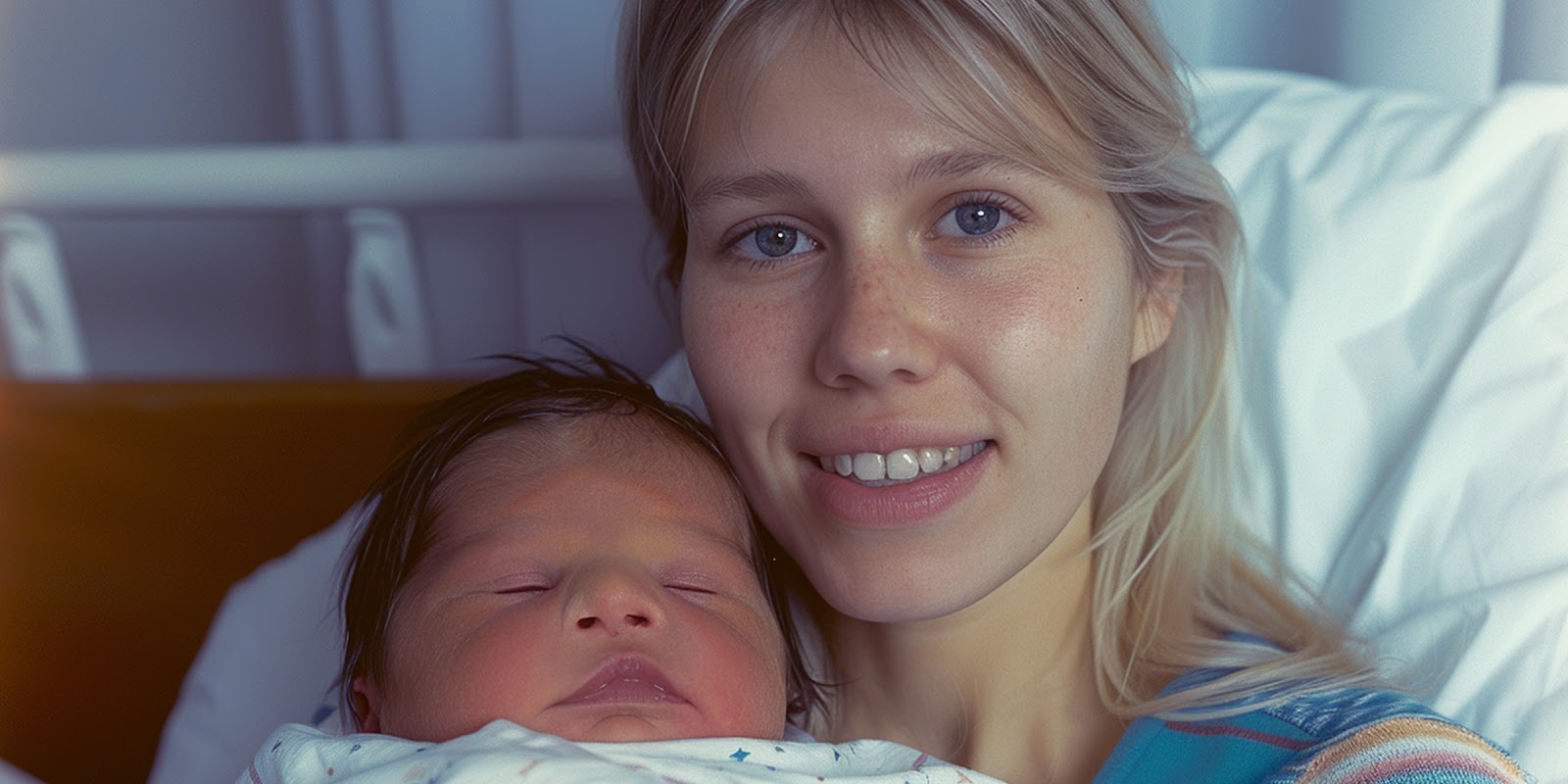 Eine Frau mit einem neugeborenen Baby | Quelle: Midjourney