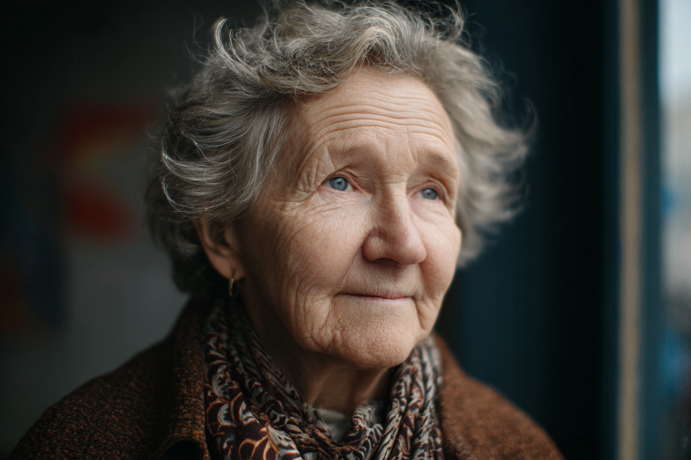 Eine ältere Frau lächelt | Quelle: Midjourney