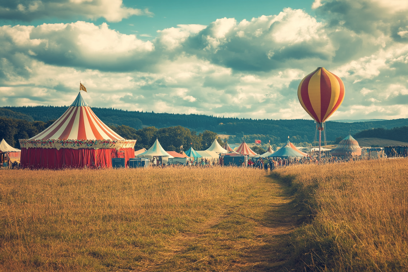 Ein Zirkus auf einem Feld | Quelle: Midjourney