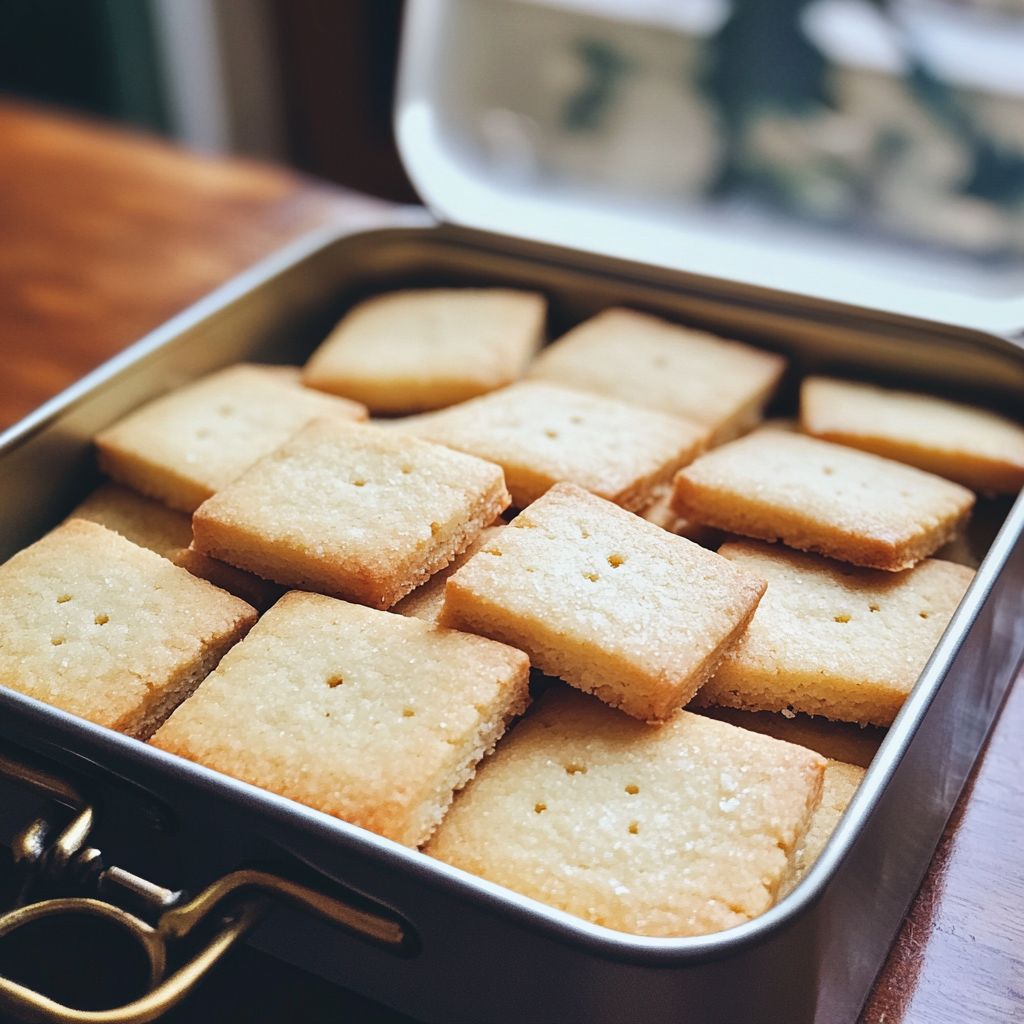 Uma lata de biscoitos amanteigados | Fonte: Midjourney