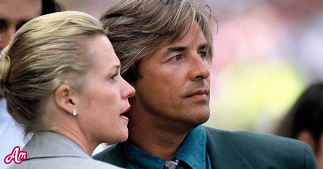 Don Johnson und Melanie Griffith bei der Eröffnungsfeier der Europäischen Olympischen Sommerspiele am 21. Juli 1990. | Quelle: Getty Images