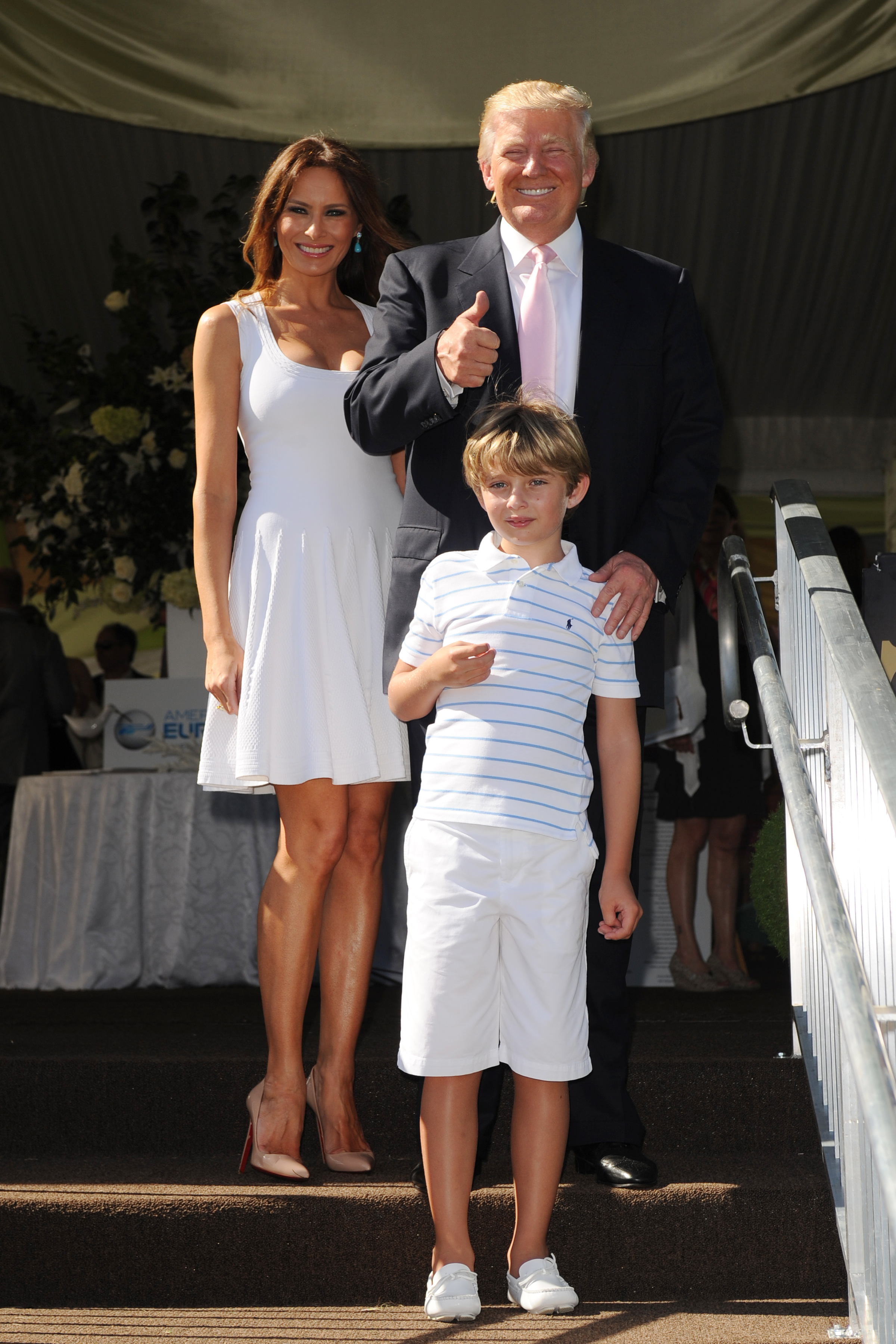 Donald, Melania und Barron Trump beim Trump Invitational Grand Prix in Mar-a-Lago am 6. Januar 2013 in Palm Beach, Florida. | Quelle: Getty Images