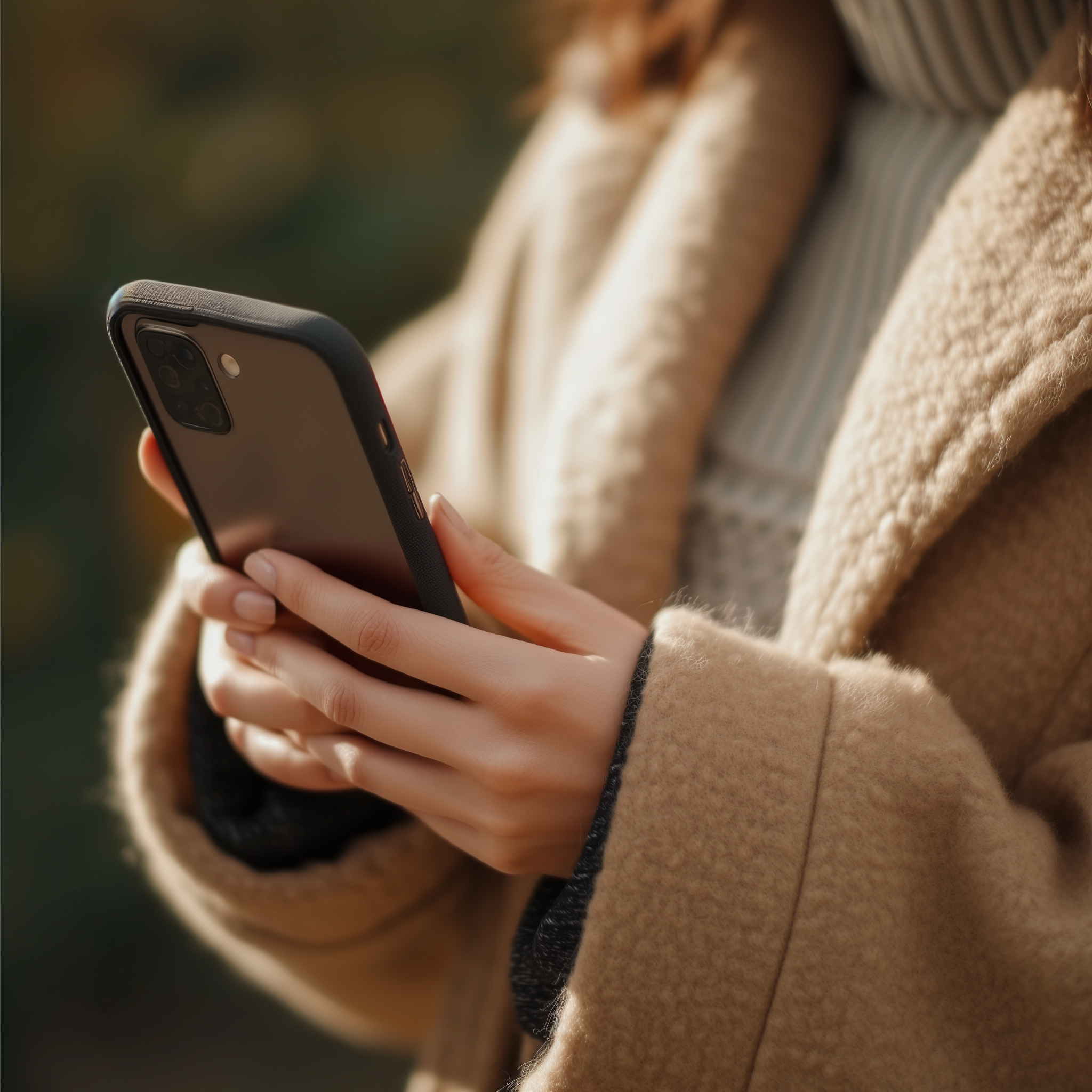 Eine Frau hält ihr Telefon in der Hand | Quelle: Midjourney