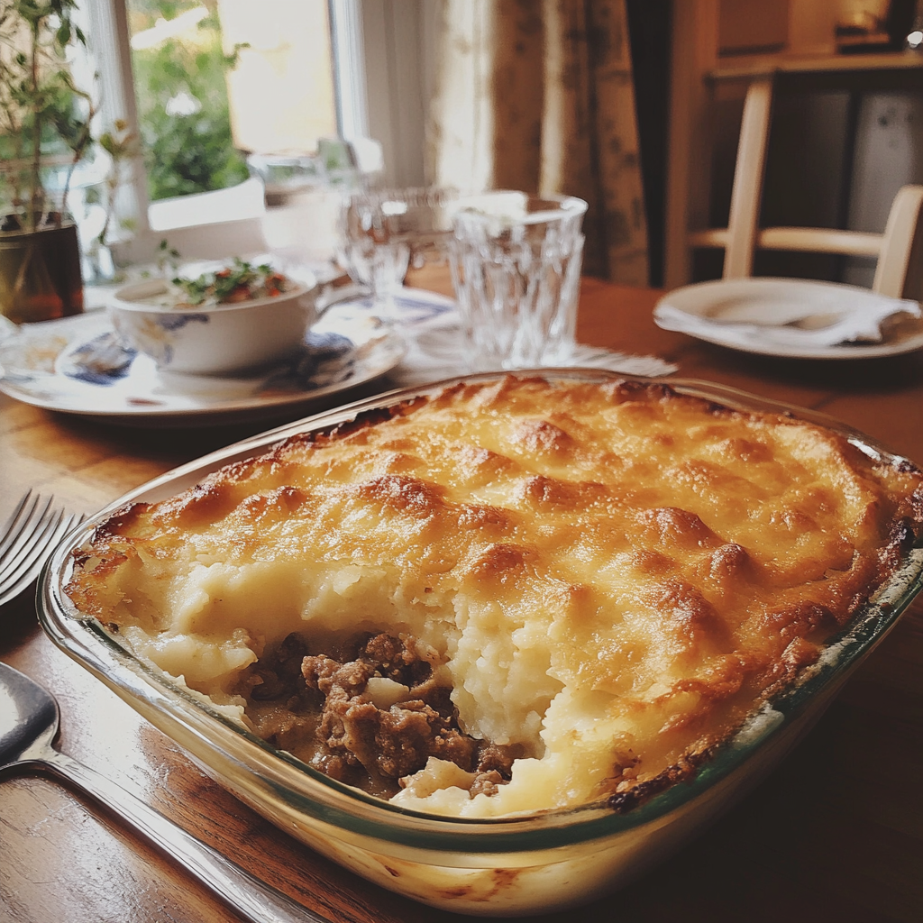 Ein Hüttenkuchen auf einem Tisch | Quelle: Midjourney