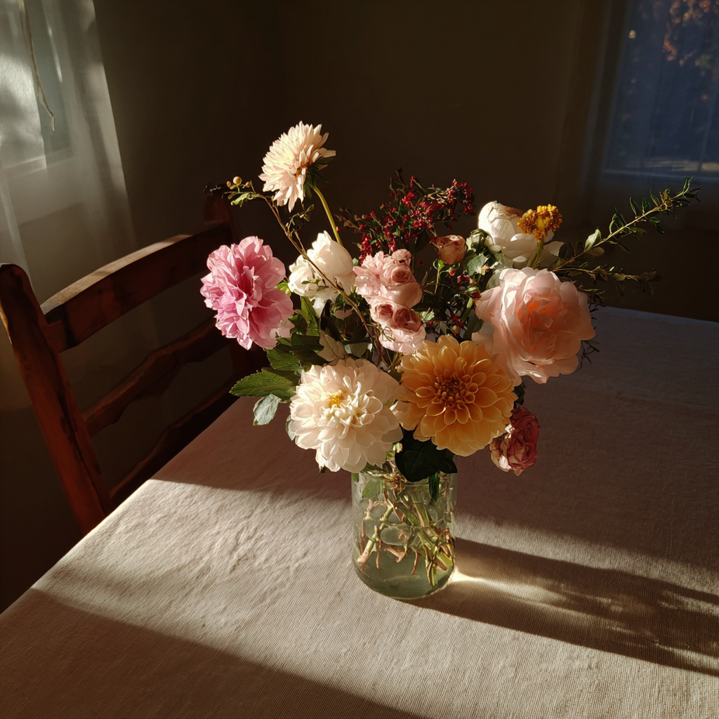 Eine Vase mit Blumen | Quelle: Midjourney