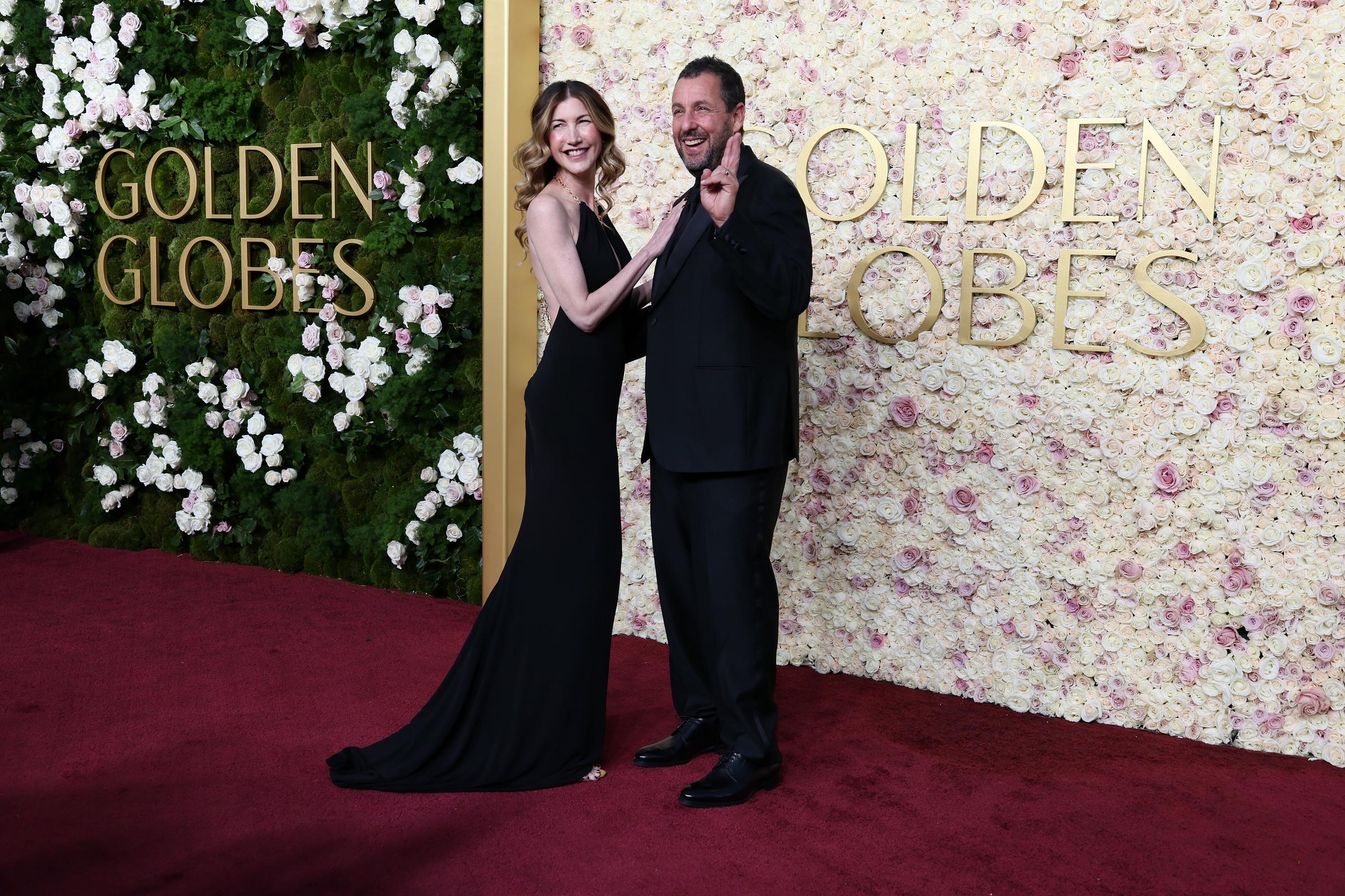 Jackie und Adam Sandler besuchen die 82. Annual Golden Globes in Beverly Hills, Kalifornien, am 5. Januar 2025 | Quelle: Getty Images