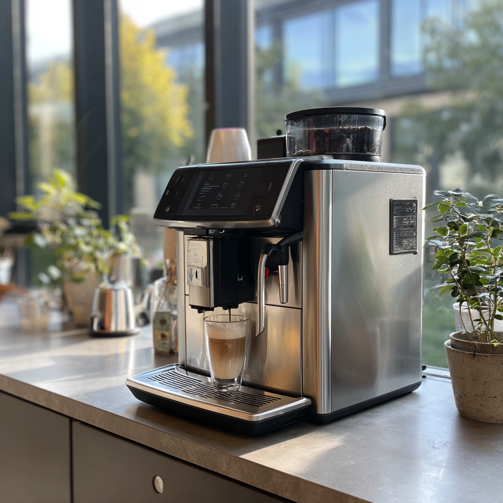 Eine Kaffeemaschine im Büro | Quelle: Midjourney