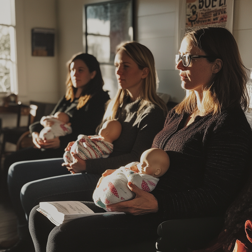 Frauen bei einem Schwangerschaftskurs | Quelle: Midjourney